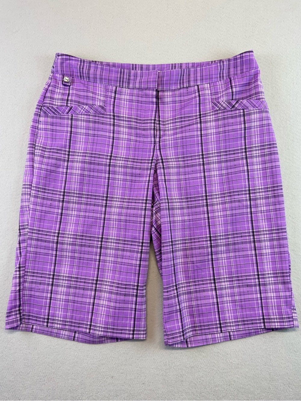 Women’s IZOD Golf Performance Purple Plaid Shorts
